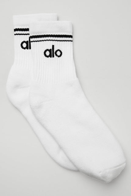 Chaussettes unisexes Half-Crew Throwback - Blanc/Noir