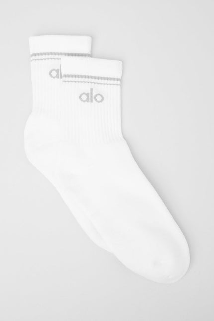 Unisex Half-Crew Throwback Sock - White/Titanium