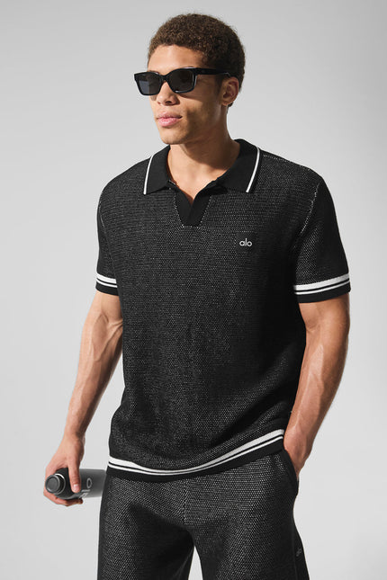 Polo en tricot pull Sports Club - Noir