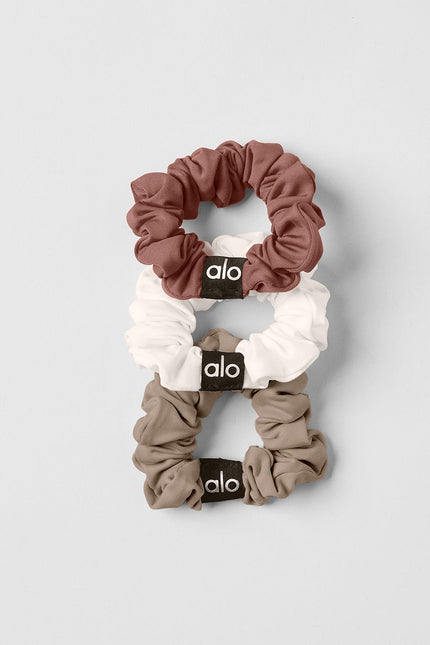 Fresh Mini Scrunchie 3-Pack - Chestnut/Ivory/Gravel