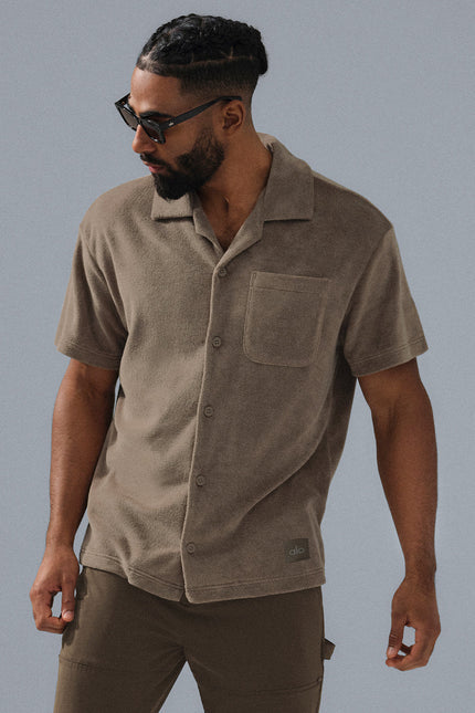 Coastal Terry Button Up - Gravel