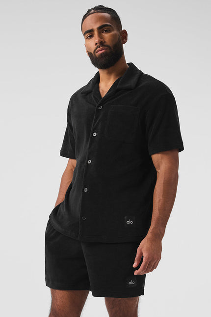 Coastal Terry Button Up - Black